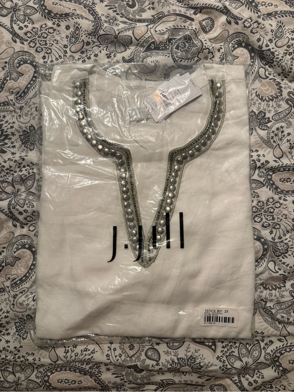 J. Jill White Embellished Tunic